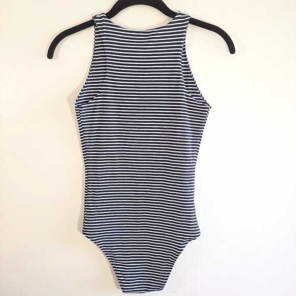 Everlane Sleeveless Tank Top Bodysuit Black White Stripe Soft Stretch Size XS - Picture 6 of 8